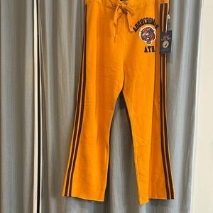 Y2K Abercrombie & Fitch 2004 vintage Yellow Joggers with Black Stripes